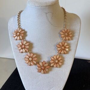 Vintage Floral Gold tone, fashion Necklace 16”